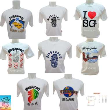 Kaos Souvenir Singapore Singapura / Kaos Singapura Singapore Negara XL PUTIH