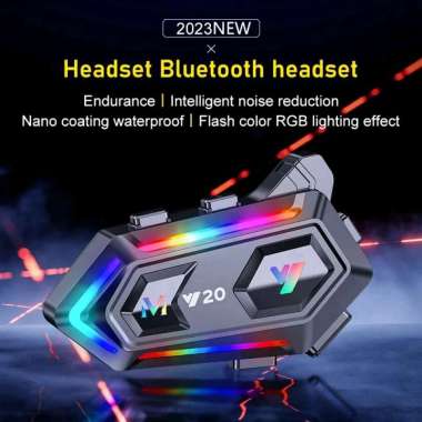 Kebidumei Intercom Helm Bluetooth Headset Helmet Motorcycle RGB - Y20 - Black