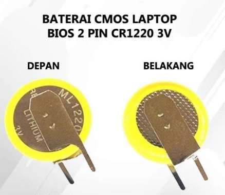 Baterai Cmos Bios CR1220 2 Kaki Untuk Laptop dan Komputer