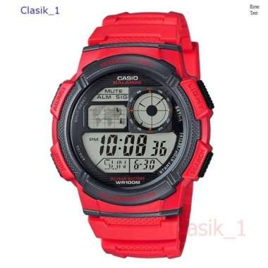 Original 100%!! CASIO AE-1000W-4AVDF - Jam Tangan Pria - Merah