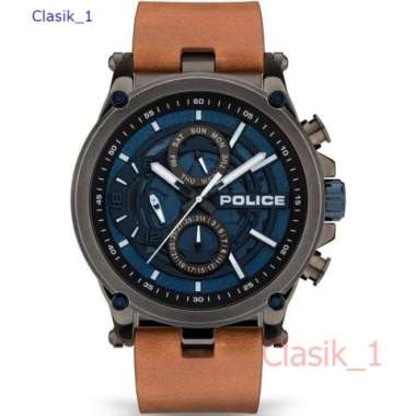 Original 100%!! POLICE PEWJF2108601 Jam Tangan Pria Analog Tali kulit