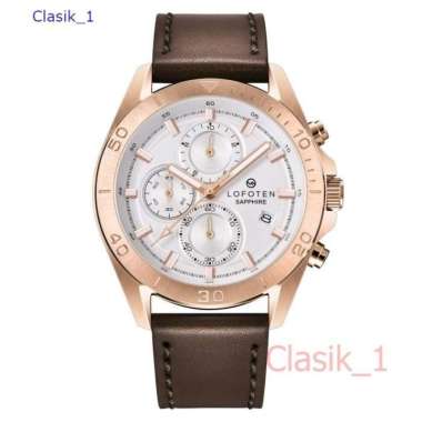 Original 100&!! Jam Tangan Pria LOFOTEN F-6504 6504 Sapphire Rosegold Brown