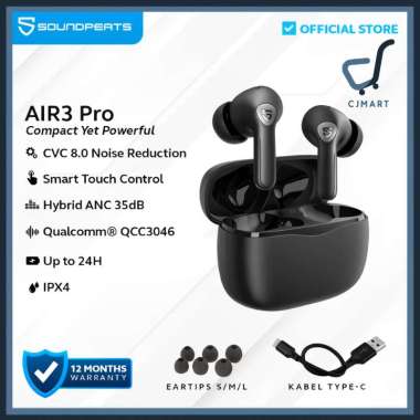 SoundPEATS Air3 Pro Hybrid TWS ANC True Wireless Earbuds AIr3pro Air 3