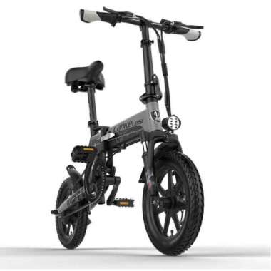 Sepeda Listrik Lipat Folding Bike Moped 36V 8.7AH G100 Sepeda Statis Alat Fitness Sepedah Anak Kecil Di Tempat Untuk Olah Raga Listrik Dewasa Meda IH Hitam