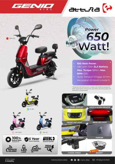 Sepeda Listrik United Bike Genio Attura E1 Biru