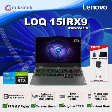 Lenovo LOQ 15IRX9 i5-13450HX 12GB 512 SSD RTX4050 OHS 83DV00AAID AAID