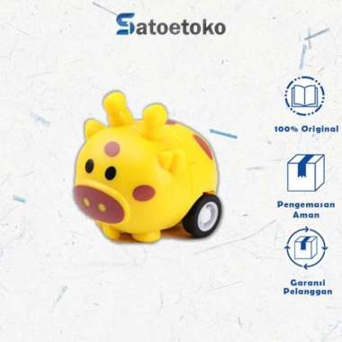 Mainan Anak Mini Pullback Runner Car Karakter Hewan - Jerapah