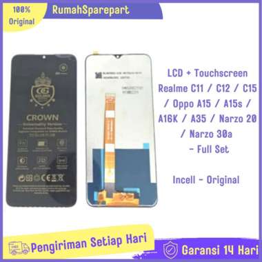 LCD Realme C11 / C12 / C15 / Oppo A15 / Narzo 20 / 30 Ori Full Set - Ori Golden Crown