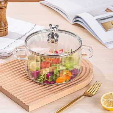 Panci Mangkuk Kaca Bening Transparan Tahan Panas