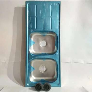 WashBak Wastafel Kitchen Sink Bak Cuci Piring 2 Lobang Metro Stainless