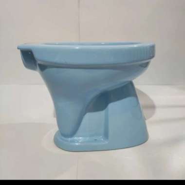 Kloset Closet Duduk Duty Tanpa Tangki C 07 C07 C-07 Monoblock Siram - Putih Biru