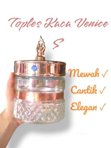 TOPLES KACA KUE LEBARAN MAKANAN VENICE S M L/ STOPLES KACA CANTIK MEWAH XS