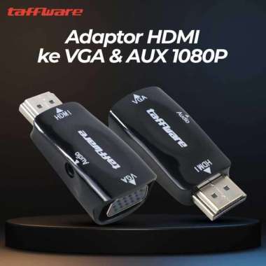 Adaptor HDMI ke VGA dan AUX 1080P S-PC-0389 Laptop Portable Ac Inverter Kabel Vga To Peltier Konverter Ke Arah Standar Jerman Aki Kering Lcd Bekas IH Hitam