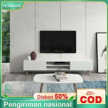 Minimalis Bufet TV -Meja TV rak - Putih 180-35-46cm