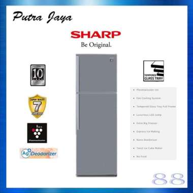 Sharp Kulkas 2 Pintu Sj-420Gp-Sd / Sj420Gpsd / Sj 420 Gpsd / 420Gpsd