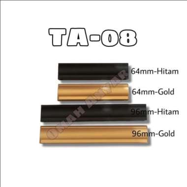 Handle Aluminium Pegangan Laci Lemari Mebel Kitchen Set TA-08 Huben Gold Hitam 64 MM GOLD