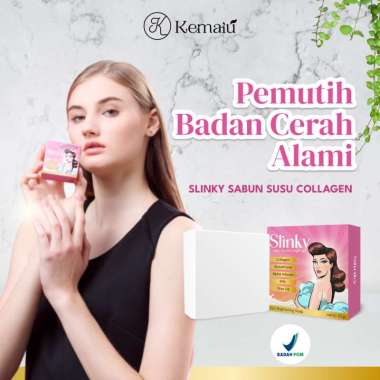 Sabun Susu Collagen SLINKY - Pemutih Badan Cerah Alami Original BPOM