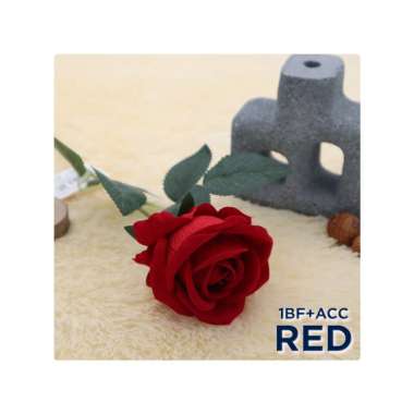 Goto Crimson Bunga Hias Mawar Teratai Buket Artificial Flower Plastik ROSE 1BF+ACC R
