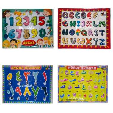 Mainan Anak Puzzle ukuran Kecil - Kertas Karton Tebal - Huruf Abjad Huruf Abjad