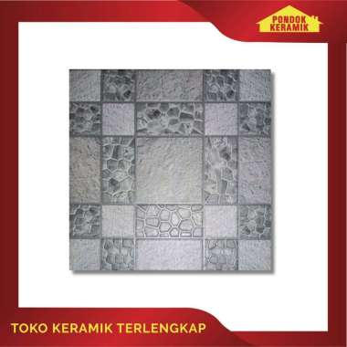 Keramik Lantai Garasi / Teras / Kamar Mandi Signature 40x40 Neo Lagos Grey