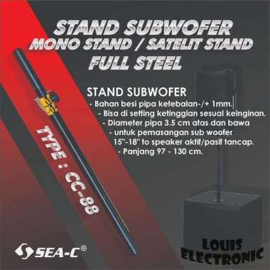 Stand Subwoofer SEAC CC-88 Full Besi Kualitas Terbaik Tiang Subwoofer Stand Speaker Mono Subwoofer