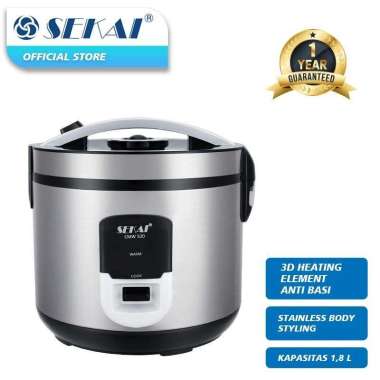 SEKAI Rice Cooker CMW 520 - Penanak Nasi 3 IN 1 Sekai CMW 520 1.8L SILVER