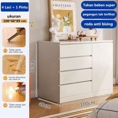 RM Lemari Laci Lemari Susun Kayu Lemari Pakaia 1 pintu 4 laci/100CM