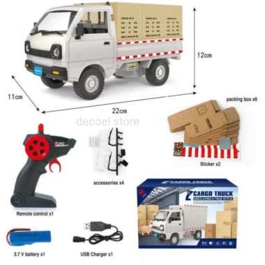 MAINAN MOBIL RC REMOTE KONTROL CARGO TRUK CARRY PICK UP BOX CAR BATERAI BAWAAN PICK UP