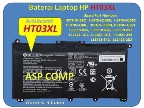 Baterai HP Laptop 14s-CF2xxx series