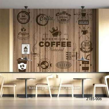 Wallpaper Dinding 3D Cafe Coffee Shop/ Kafe Kopi (21BS-006) Multivariasi Multicolor