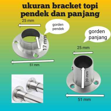 Bracket Topi / Dudukan / Kaki Pinggir Batang Gorden / GORDEN / BRACKET GORDEN BRACKET TOPIPENDEK