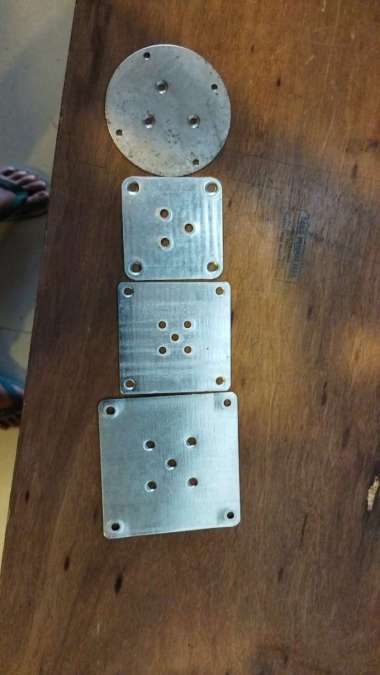 Plat Besi Kaki Kayu Sofa - Plat Meja Kursi Alas Plat Kaki Kayu Retro KOTAK BESAR