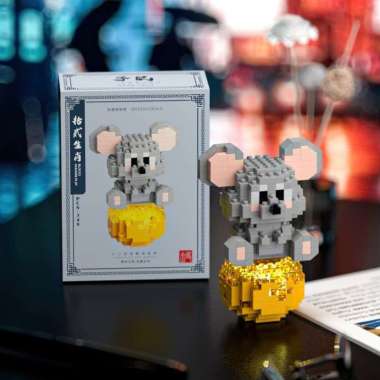 [067] Brick Lampu LED Mainan Mini Bricks 12 Shio Zodiac Chinese Nano Brick Damo Egg Pajangan DIY Nan