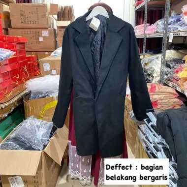 GST Coat mantel pria import hangat jaket cowok big size jumbo raffi Hitam 5XL