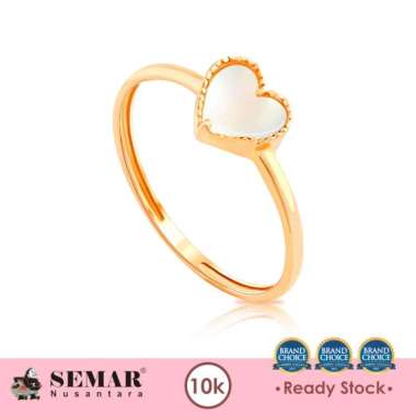Cincin Emas Kalila Love Gold 10K Semar Nusantara, Warna Putih 18
