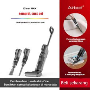 Airbot iClean Max Wet Dry Vacuum Mop, Pembersih Lantai Basah dan Kering dengan Kapasitas Air 0.6L