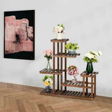 Rak bunga minmalis kayu jati rak hias rak bunga custom rak bunga murah rak tas rak pajangan rak unik