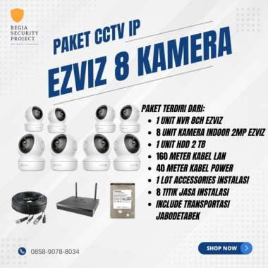 PAKET CCTV IP EZVIZ Indoor 8 Kamera C6N