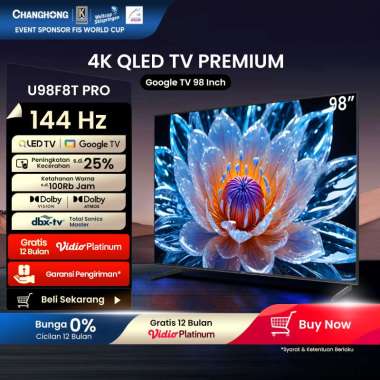 Changhong QLED TV 144HZ Gaming 98 inch Google TV Smart TV 4K UHD-MEMC-Dobly Atmos-Dolby Vision Googl