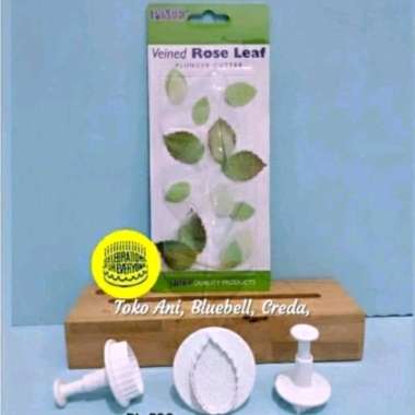 PME Plunger Cutters Veined Rose Leaf Set Of 3,Untuk Fondant Gumpaste dll. ( RL530)