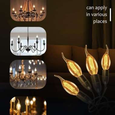Lampu Bohlam LED Candle Filament Bulb Led Edison Led C35 4 Watt Ekor Warmwhite 2700K