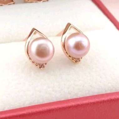 Giwang Tusuk Anting Mutiara Air Tawar Mutiara Lombok Asli Ori