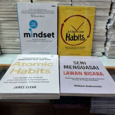 Paket 4 buku mindset, is it bad or good habits, atomic habits, dan sen Multivariasi Multicolor