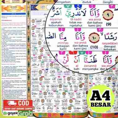 alquran tajwid warna angka arab latin dan terjemahan Alquran Besar A4 Multivariasi Multicolor