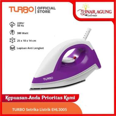 TURBO SETRIKA LISTRIK 380W EHL 3005 / EHL3005 / EHL-3005 - UNGU