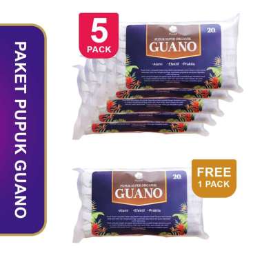 Paket Pupuk Anggrek Bantal Guano Super Organik Asli - 5 Pack Free 1