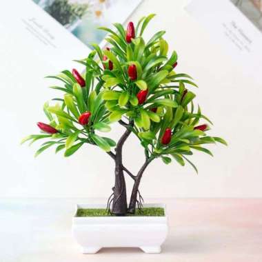 Tanaman Hias Buah Buahan Pohon Buah Bonsai Dekorasi Pot Bunga Artificial Panjangan Hiasan Plastik Ca