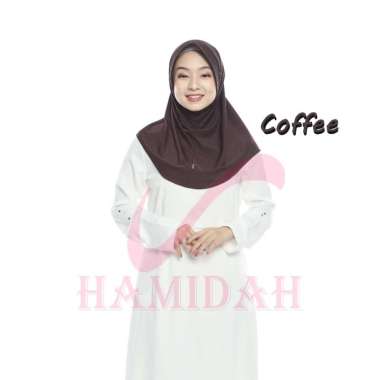 HIJAB BERGO HAMIDAH KERUDUNG INSTAN HAMIDAH JERSEY SIZE S S COFFEE
