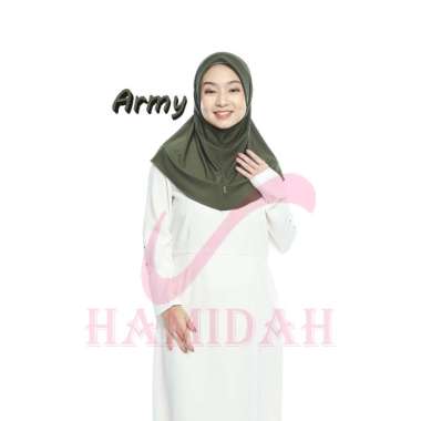 HIJAB BERGO HAMIDAH KERUDUNG INSTAN HAMIDAH JERSEY SIZE S S ARMY