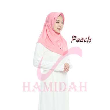 HIJAB BERGO HAMIDAH KERUDUNG INSTAN HAMIDAH JERSEY SIZE S S PEACH